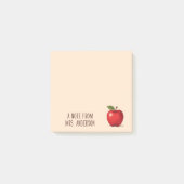 Persoonlijke Rode Appel met Naam van de Leraar Post-it® Notes (Voorkant)