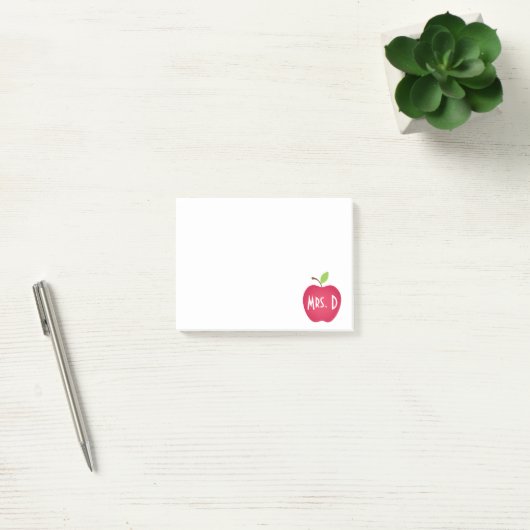 Persoonlijke Rode Apple-leraar Post-it® Notes (Kantoor)