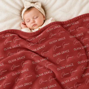 Persoonlijke rode baby naam patroon kinderkamer de fleece deken