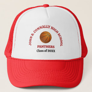 Persoonlijke Rode Basketbalspeler op Middelbare Sc Trucker Pet