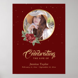 Persoonlijke Rode begrafenis foto Welkomstteken Poster