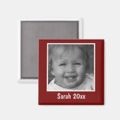 Persoonlijke rode begroeting aangepaste foto en te magneet (Voorkant / Achterkant)