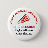 Persoonlijke Rode Cheerleader Hoge School Ronde Button 5,7 Cm (Voorkant)