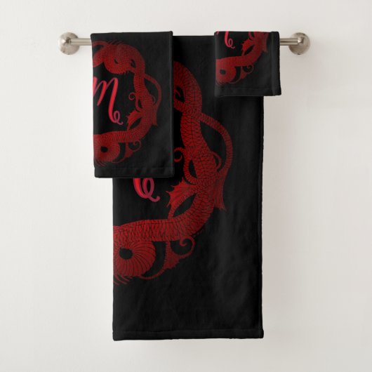 Persoonlijke Rode Draak Bad Handdoek (Insitu)