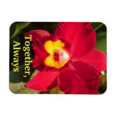 Persoonlijke Rode en Gele Orchidee Flexibele Magne Magneet (Horizontaal)