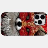 Persoonlijke Rode en Gouden Abstracte Vos Case-Mate iPhone Case (Achterkant (horizontaal))