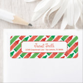 Persoonlijke Rode en Groene Crayon Holiday Etiket (Insitu)