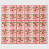 Persoonlijke Rode en Groene Kerst Cadeaupapier (Vlak)