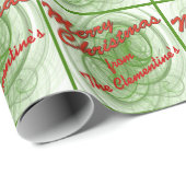 Persoonlijke Rode en Groene Kerst Cadeaupapier (Rol Hoek)