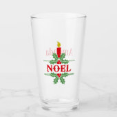 Persoonlijke rode en groene NOEL & kaarskerst Glas (Voorkant)