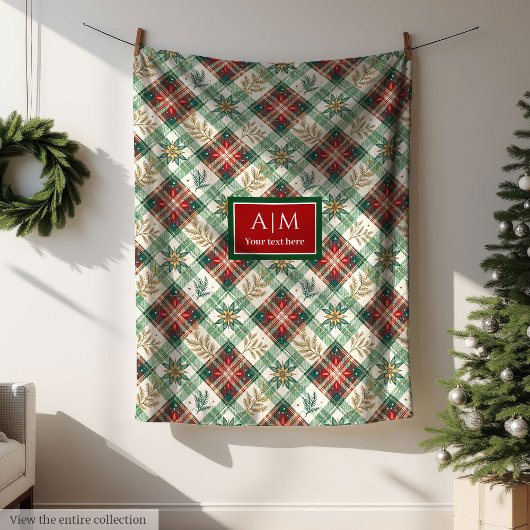Persoonlijke rode en groene waterverf plaid deken