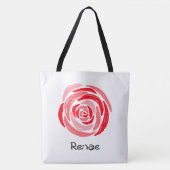Persoonlijke rode en roze roze Canvas tas (Voorkant)
