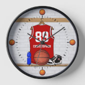 Persoonlijke Rode en Witte Basketball Jersey (Voorkant)