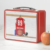 Persoonlijke Rode en Witte Basketball Jersey (In situ)