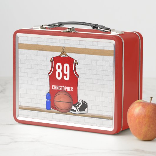 Persoonlijke Rode en Witte Basketball Jersey (In situ)