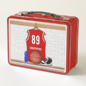 Persoonlijke Rode en Witte Basketball Jersey (Achterkant)