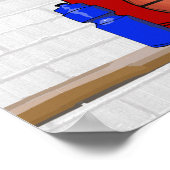 Persoonlijke Rode en Witte Basketball Jersey Poster (Hoek)