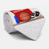 Persoonlijke rode en witte Basketball Jersey Stropdas (Opgerold)