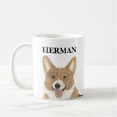 Persoonlijke Rode en Witte Corgi Beverage Coaster Koffiemok (Links)