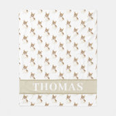 Persoonlijke rode en witte Corgi Fleece Deken (Voorkant)