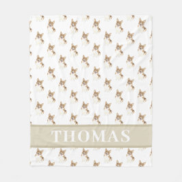 Persoonlijke rode en witte Corgi Fleece Deken