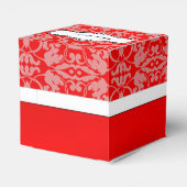 Persoonlijke Rode en Witte Damask Heart Favor Box Bedankdoosjes (Achterkant)