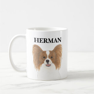 Persoonlijke rode en witte hond koffiemok