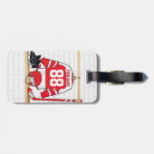 Persoonlijke Rode en Witte Ice Hockey Jersey Bagagelabel (Achterkant horizontaal)