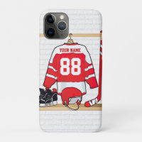 Persoonlijke Rode en Witte Ice Hockey Jersey