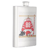 Persoonlijke Rode en Witte Ice Hockey Jersey Heupfles (Rechts)