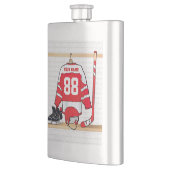 Persoonlijke Rode en Witte Ice Hockey Jersey Heupfles (Links)