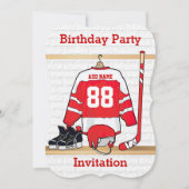 Persoonlijke Rode en Witte Ice Hockey Jersey Kaart (Voorkant)