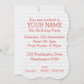 Persoonlijke Rode en Witte Ice Hockey Jersey Kaart (Achterkant)