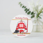 Persoonlijke Rode en Witte Ice Hockey Jersey Kaart (Staand voorkant)