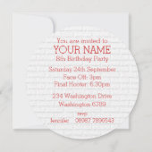 Persoonlijke Rode en Witte Ice Hockey Jersey Kaart (Achterkant)