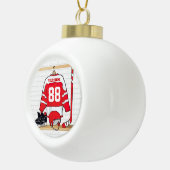 Persoonlijke Rode en Witte Ice Hockey Jersey Keramische Bal Ornament (Rechts)