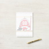 Persoonlijke Rode en Witte Ice Hockey Jersey Post-it® Notes (Op bureau)