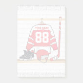 Persoonlijke Rode en Witte Ice Hockey Jersey Post-it® Notes (Voorkant)