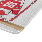 Persoonlijke Rode en Witte Ice Hockey Jersey Snijplank (Hoek)