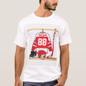 Persoonlijke Rode en Witte Ice Hockey Jersey T-shirt (Voorkant)