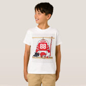Persoonlijke Rode en Witte Ice Hockey Jersey T-shirt (Voorkant volledig)
