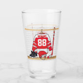 Persoonlijke rode en witte ijskap glas (Achterkant)