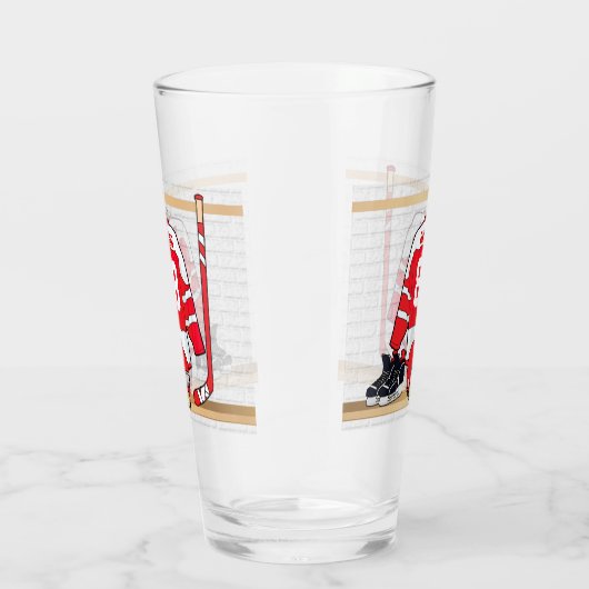 Persoonlijke rode en witte ijskap glas (Rechts)