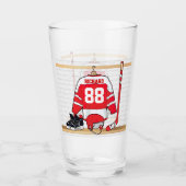 Persoonlijke rode en witte ijskap glas (Voorkant)