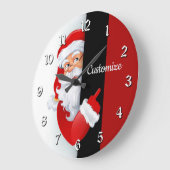 Persoonlijke rode en witte kerstman grote klok (Hoek)