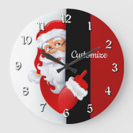 Persoonlijke rode en witte kerstman grote klok