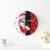 Persoonlijke rode en witte kerstman grote klok (Huis)