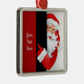 Persoonlijke rode en witte kerstman metalen ornament (Rechts)