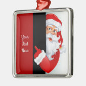Persoonlijke rode en witte kerstman metalen ornament (Links)