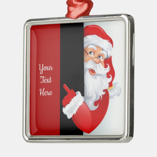 Persoonlijke rode en witte kerstman metalen ornament (Links)